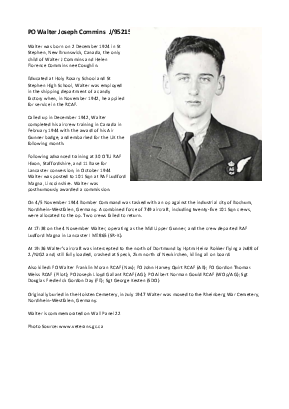 A preview of a PDF biography for Commins, Walter Joseph